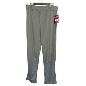 NWT Rawlings Baseball Pants Men's Large Adult PP350MR Relaxed Fit Gray Pro Dri